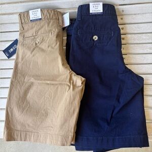 Boys crown & ivy school uniform shorts navy and khaki adjustable waist sz 10 NWT